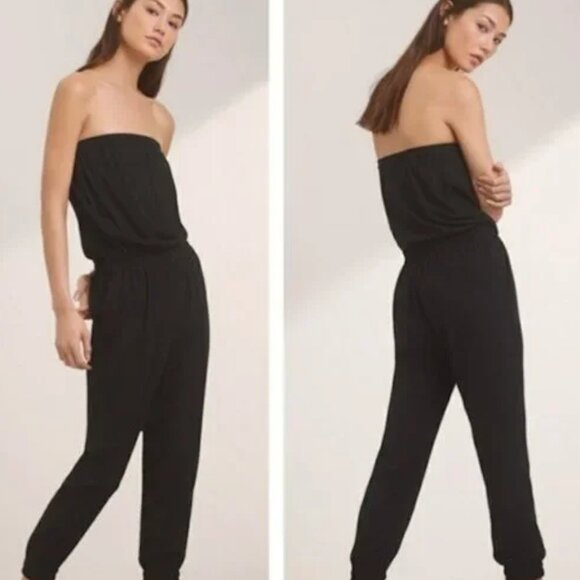 Olive Green Strapless Jumpsuit - Picture 2 of 4